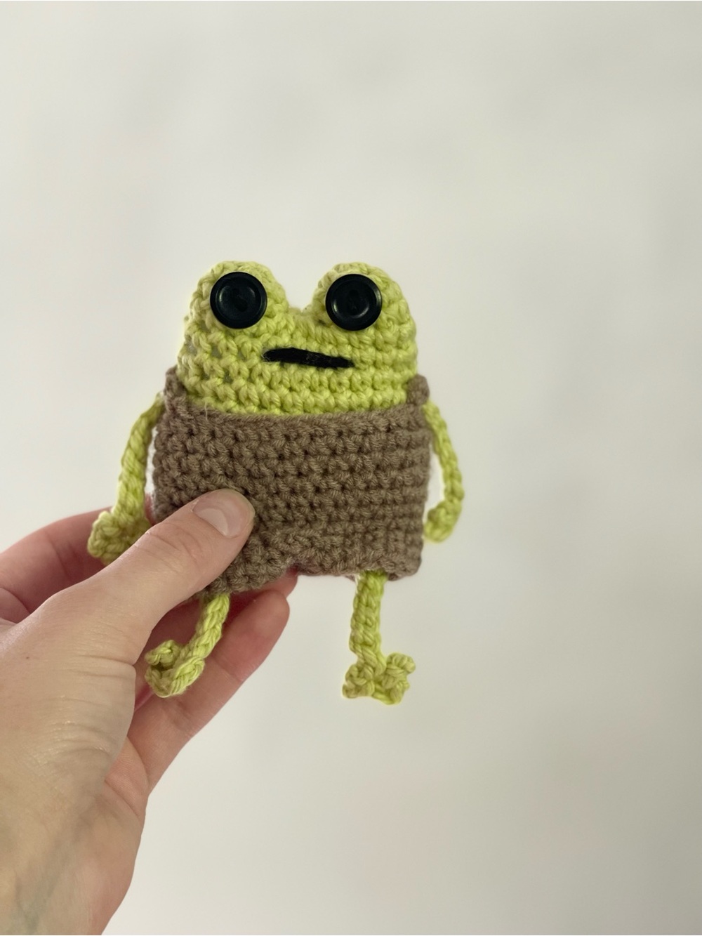 Handmade Green Crochet Frog Plush Toy
